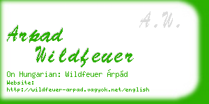 arpad wildfeuer business card